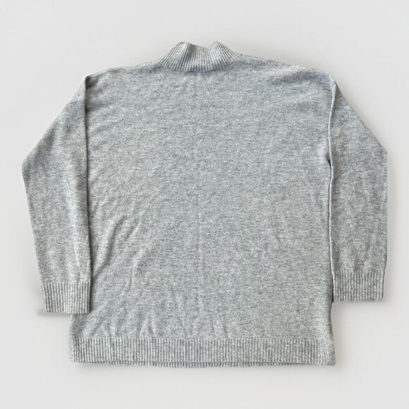 Isaac Mizrahi Cashmere Mock Neck Cable Sweater Women's Size Large Gray Soft - Picture 2 of 7